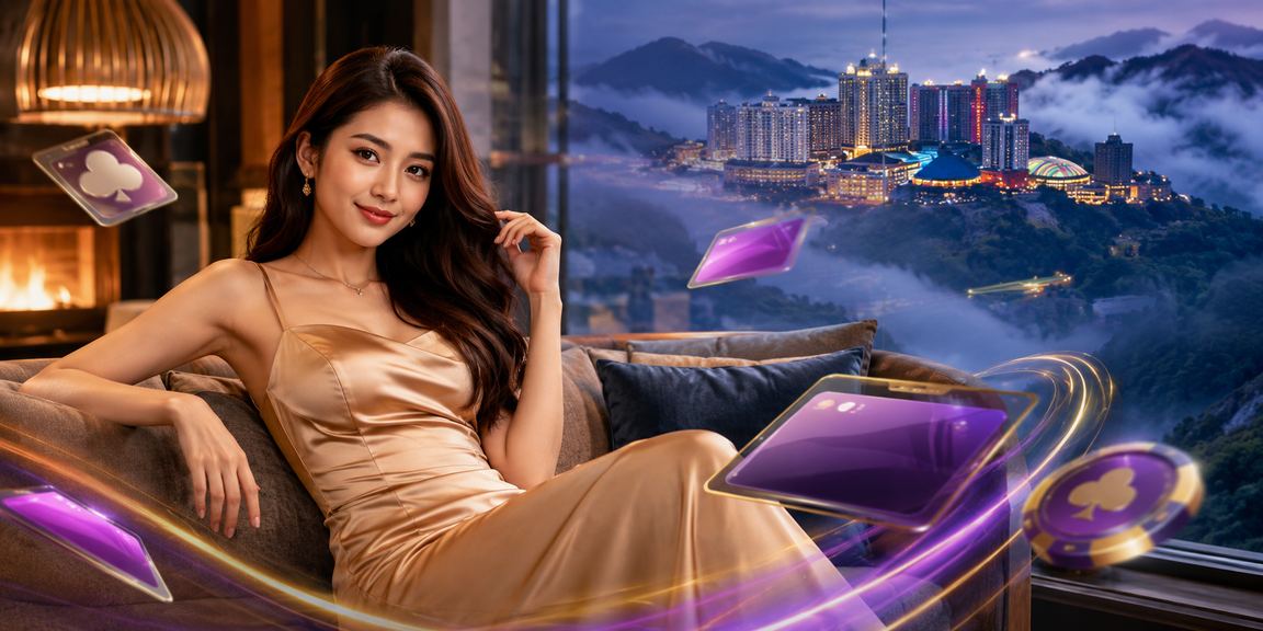 Pengguna log masuk ke akaun 88d di Genting Highlands melalui aplikasi mudah alih